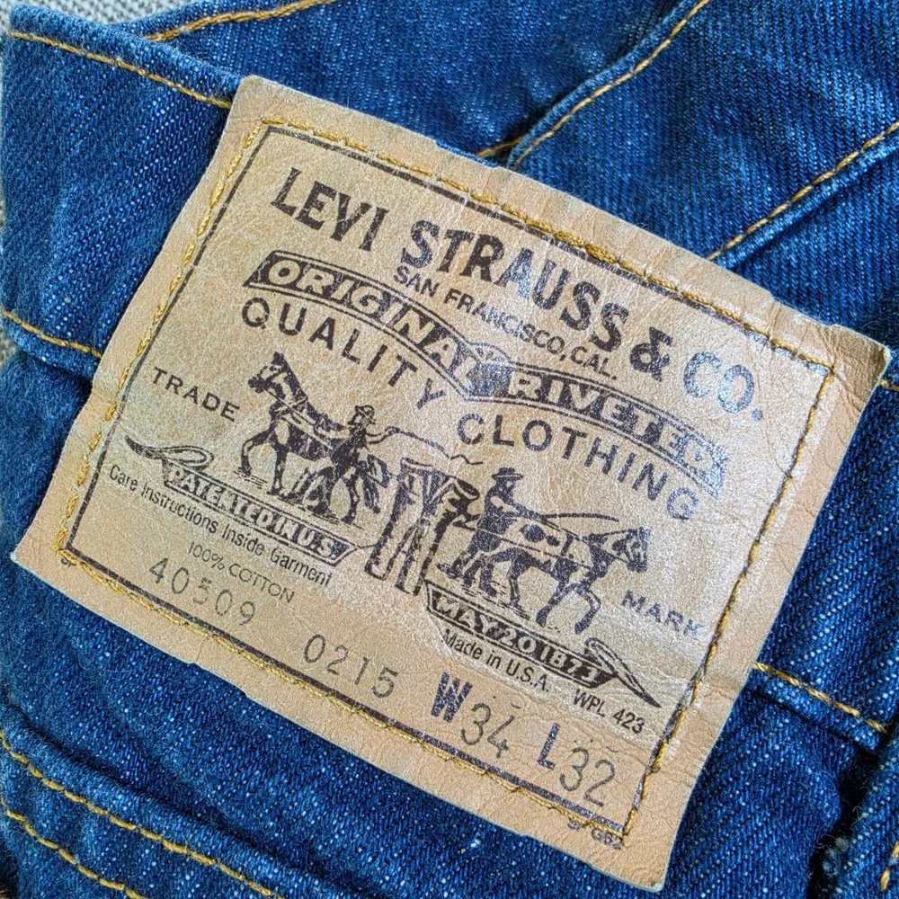Levi's 509 Jeans Mens 34/32 Blue Orange Tab Straight Leg‎ Made in USA Vintage